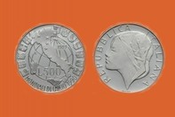ITALIA 1990 CAMPIONATO CALCIO MONETA 500 LIRE D'ARGENTO INCASTONATA IN PORTACHIAVI GIOIELLO