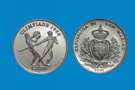 OLIMPIADE DI ATLANTA 1996 MONETA D'ARGENTO 1000 LIRE  IN PORTACHIAVI GIOIELLO