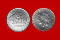 CENTENARIO DELLA FONDAZIONE DELLA BANCA D’ITALIA 1993 MONETA 500  LIRE D'ARGENTO INCASTONATA IN PORTACHIAVI GIOIELLO