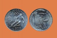 OLIMPIADI CALGARY E SEUL 1988 MONETA D'ARGENTO 500 LIRE INCASTONATA IN PORTACHIAVI GIOIELLO
