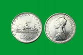 CARAVELLE CONIO ANNI VARI MONETA 500 LIRE D'ARGENTO INCASTONATA IN PORTACHIAVI GIOIELLO UNICO