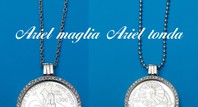 CANALETTO 1997 MONETA 5000 LIRE D'ARGENTO CON COLLANA 90 CM.