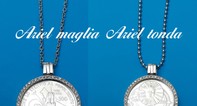 SANTA CHIARA BASILICA - NAPOLI  2000  MONETA 5 EURO D'ARGENTO INCASTONATA CON COLLANA CM. 90