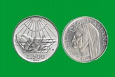 DANTE ALIGHIERI CONIO 1965 MONETA 500 LIRE D'ARGENTO INCASTONATA IN PORTACHIAVI GIOIELLO UNICO