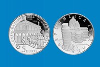CONSACRAZIONE DUOMO DI PISA MONETA 5 EURO D'ARGENTO INCASTONATA IN PORTACHIAVI GIOIELLO UNICO