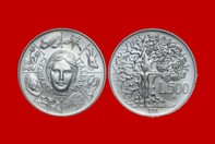 FLORA E FAUNA 1991 MONETA 500 LIRE D'ARGENTO INCASTONATA IN PORTACHIAVI GIOIELLO