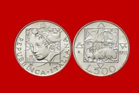 FLORA E FAUNA 1992 MONETA 500 LIRE D'ARGENTO INCASTONATA IN PORTACHIAVI GIOIELLO