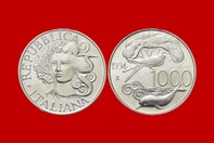 FLORA E FAUNA 1994  MONETA 1000 LIRE D'ARGENTO INCASTONATA IN PORTACHIAVI GIOIELLO