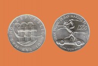 FORMULA 1 GRAN PREMIO SAN MARINO 1989 MONETA D'ARGENTO 500 LIRE INCASTONATA IN PORTACHIAVI GIOIELLO