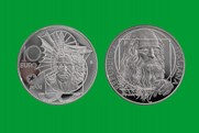 LEONARDO DA VINCI 2006 MONETA 10 EURO D'ARGENTO INCASTONATA IN PORTACHIAVI GIOIELLO UNICO