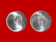 MICHELANGELO BUONARROTI CONIO 1975 MONETA 500 LIRE D'ARGENTO INCASTONATA IN PORTACHIAVI GIOIELLO UNICO