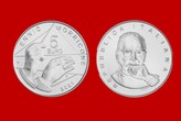 ENNIO MORRICONE 2021 MONETA 5 EURO D'ARGENTO INCASTONATA IN PORTACHIAVI GIOIELLO 