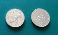 PATTINAGGIO DI VELOCITA' 2006 MONETA 10 EURO D'ARGENTO INCASTONATA IN PORTACHIAVI GIOIELLO