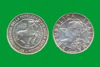 PROCLAMAZIONE DELLA REPUBBLICA  MONETA 10.000 LIRE D'ARGENTO INCASTONATA IN PORTACHIAVI GIOIELLO