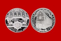 SANTA CHIARA BASILICA - NAPOLI  2000  MONETA 5 EURO D'ARGENTO INCASTONATA IN PORTACHIAVI GIOIELLO UNICO