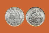LO SCALPELLINO 1975 MONETA D'ARGENTO 500 LIRE INCASTONATA IN PORTACHIAVI GIOIELLO