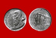 TIZIANO CONIO 1990 MONETA 500 LIRE D'ARGENTO INCASTONATA IN PORTACHIAVI GIOIELLO UNICO