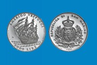 AMERIGO VESPUCCI 1995 MONETA D'ARGENTO 5000 LIRE  IN PORTACHIAVI GIOIELLO