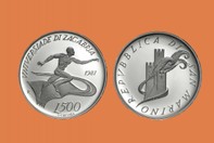 UNIVERSIADI DI ZAGABRIA 1987 MONETA D'ARGENTO 500 LIRE INCASTONATA IN PORTACHIAVI GIOIELLO